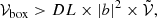 $$ \begin{aligned} \mathcal{V} _{\mathrm{box}} > DL \times |b|^2 \times \tilde{\mathcal{V} }, \end{aligned} $$