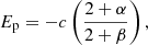 $$ \begin{aligned} E_{\rm p}=-c\left(\frac{2+\alpha }{2+\beta }\right), \end{aligned} $$
