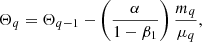 $$ \begin{aligned} \Theta _{q} = \Theta _{q-1} - \left(\frac{\alpha }{1-\beta _{1}}\right) \frac{m_q}{\mu _q}, \end{aligned} $$