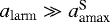 ${a_{\mathrm{larm}}} \gg a_{\textrm{amax}}^{\textrm{S}}$