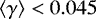 $\left\langle \gamma \right\rangle < 0.045$