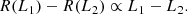 $$ \begin{aligned} R(L_1)-R(L_2) \propto L_1 - L_2 . \end{aligned} $$