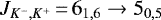 $J_{K^{-},K^{&#x002B;}}\,{=}\,6_{1,6} \rightarrow 5_{0,5}$