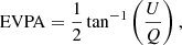 $$ \begin{aligned} \mathrm{EVPA} = \frac{1}{2} \tan ^{-1} \left( \frac{U}{Q} \right), \end{aligned} $$