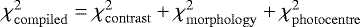 $\chi^2_{\mathrm{compiled}}=\chi^2_{\mathrm{contrast}}&#x002B;\chi^2_{\mathrm{morphology}}&#x002B;\chi^2_{\mathrm{photocentre}}$