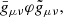 $$ \begin{aligned} \bar{g}_{\mu \nu } \varphi \tilde{g}_{\mu \nu } , \end{aligned} $$