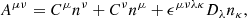 $$ \begin{aligned} A^{\mu \nu }&= C^\mu n^\nu + C^\nu n^\mu +\epsilon ^{\mu \nu \lambda \kappa }D_\lambda n_\kappa , \end{aligned} $$