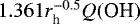 $1.361 r_{\textrm{h}}^{-0.5} Q(\textrm{OH})$