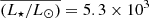 $ \overline{ (L_\star/L_{\odot})}=5.3\times 10^3 $