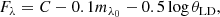 $$ \begin{aligned} F_{\lambda } = C - 0.1 m_{\lambda _{0}} - 0.5 \log {\theta _{\mathrm{LD} }}, \end{aligned} $$
