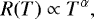 \begin{equation*}R(T) \propto T^{\alpha}, \end{equation*}