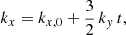 $$ \begin{aligned} k_x = k_{x,0} + \frac{3}{2} \, k_y\,t , \end{aligned} $$