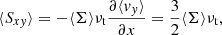 $$ \begin{aligned} \langle S_{xy} \rangle = -\langle \Sigma \rangle \nu _{\rm t} \frac{\partial \langle v_y \rangle }{\partial x} = \frac{3}{2}\langle \Sigma \rangle \nu _{\rm t}, \end{aligned} $$