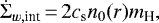 \begin{equation*} \dot{\Sigma}_{w, \textrm{int}}\,{=}\,2 c_{\textrm{s}} n_0(r) m_{\textrm{H}} , \end{equation*}