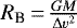 $R_{\textrm{B}}\,{=}\,\frac{GM}{\Delta v^2}$