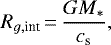 \begin{equation*}R_{g, \textrm{int}}\,{=}\,\frac{GM_*}{c_{\textrm{s}}} , \end{equation*}