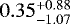 $0.35^{&#x002B;0.88}_{-1.07}$