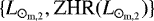 $\{L_{\odot_{\textrm{m,2}}},\textrm{ZHR}(L_{\odot_{\textrm{m,2}}})\}$