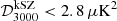 $ \mathcal{D}_{3000}^{\mathrm{kSZ}} < 2.8\,\mu \mathrm{K}^2 $