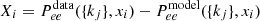 $ X_i=P_{ee}^{\mathrm{data}}(\{k_j\},x_i) - P_{ee}^{\mathrm{model}}(\{k_j\},x_i) $