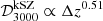 $ \mathcal{D}_{3000}^{\mathrm{kSZ}} \propto \Delta z^{0.51} $