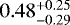$0.48_{-0.29}^{&#x002B;0.25}$