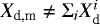 $X_{\textrm{d,m}} \neq \Sigma_i X_{\textrm{d}}^i$