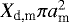 $X_{\textrm{d,m}}\pi a_{\textrm{m}}^2$