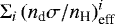 $\Sigma_i \left( n_{\textrm{d}}\sigma / n_{\textrm{H}}\right)_{\textrm{eff}}^i$
