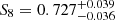 $ S_8=0.727_{-0.036}^{+0.039} $