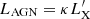 $ L_{\mathrm{AGN}} = \kappa L_{\mathrm{X}}^{\prime} $