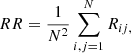 $$ \begin{aligned} RR = \frac{1}{N^{2}}\sum _{i,j=1}^{N}R_{ij,} \end{aligned} $$