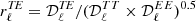 $ r^{\rm {\it TE}}_\ell = {\mathcal{D}}_\ell^{\rm {\it TE}} /({\mathcal{D}}_\ell^{TT} \times {\mathcal{D}}_\ell^{{EE}})^{0.5} $