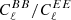 $ C_\ell^{{BB}}/C_\ell^{EE} $