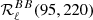 $ {\mathcal{R}}_{\ell}^{BB}(95, 220) $