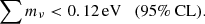 $$ \begin{aligned} \sum m_\nu < 0.12\,\mathrm{eV} \quad (95\%\ \mathrm{CL}). \end{aligned} $$