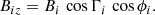 $$ \begin{aligned} B_{iz}&= B_i\,\cos {\Gamma _i}\,\cos {\phi _i}. \end{aligned} $$