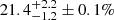 $ 21.4{^{+2.2}_{-1.2}}\pm0.1\% $