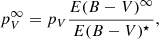 $$ \begin{aligned} p_V^\infty = p_V\frac{E(B-V)^\infty }{E(B-V)^\star }, \end{aligned} $$