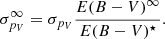 $$ \begin{aligned} \sigma _{p_V}^\infty = \sigma _{p_V}\frac{E(B-V)^\infty }{E(B-V)^\star }. \end{aligned} $$