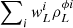 $ \sum\nolimits_i {\it w}^i_L \rho_L^{\phi i} $