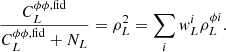 $$ \begin{aligned} \frac{C_{L}^{\phi \phi ,\mathrm{fid}}}{C_{L}^{\phi \phi ,\mathrm{fid}} + N_L } = \rho ^2_L = \sum _i { w}^i_L \rho _L^{\phi i}. \end{aligned} $$