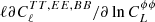 $ \ell \partial C_\ell^{TT,EE,BB}/{\partial \ln C_L^{\phi\phi}} $