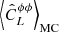 $ \left\langle{\hat C^{\phi\phi}_L}\right\rangle_{\mathrm{MC}} $