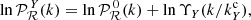 $$ \begin{aligned} \ln \mathcal{P} _\mathcal{R} ^{\, Y}(k) = \ln \mathcal{P} _\mathcal{R} ^{\, 0}(k) + \ln \Upsilon _Y(k/k_Y^\mathrm{c} ), \end{aligned} $$