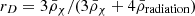 $ r_D = 3\bar\rho_\chi / (3\bar\rho_\chi + 4\bar\rho_{\mathrm{radiation}}) $