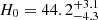 $ H_0 = 44.2^{+3.1}_{-4.3} $