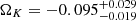 $ \Omega_{K} = - 0.095^{+0.029}_{-0.019} $