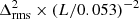 $ \Delta^{2}_{\mathrm{rms}}\times(L/0.053)^{-2} $