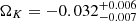 $ \Omega_{K} = - 0.032^{+0.006}_{-0.007} $